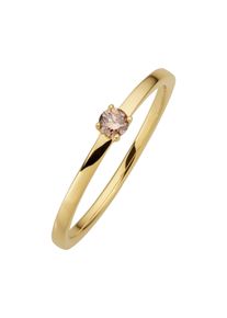 OROLINO Ring 585/-GG glanz 1 Brill. 0,10ct. braun