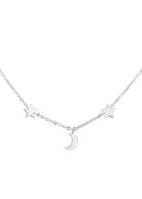 CAI Collier 925 Sterling Silber rhodiniert Mond Sterne