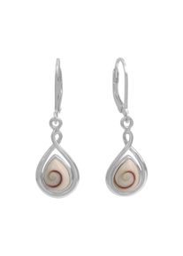 ZEEme Pearls Ohrringe Silber 925 rhodiniert mit wei&szlig;er Muschel 35mm lang