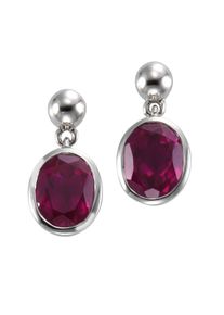 JAMELLI Ohrringe Silber 925 rhodiniert mit pinkem Quarz (beh.)