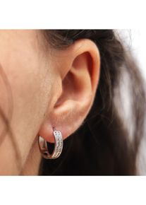 dKeniz Creolen 925/- Sterling Silber Pave
