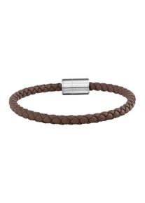 CAI Armband Leder olivenblattgegerbt braun Stahl