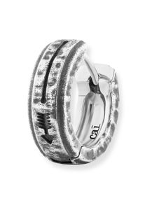 CAI Single-Ohrring 925 Sterling Silber rhodinert matt oxidiert