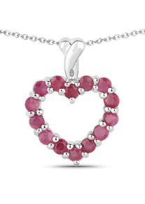 Vira Jewels Anh&auml;nger mit Kette 925 Sterling Silber rhodiniert Rubin