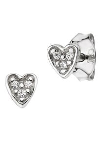 CAI Ohrstecker 925/- Silber rhodiniert Herz Zirkonia