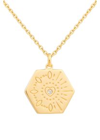 CAI Halskette 925 Sterling Silber Topas Tattoo Motiv Hexagon