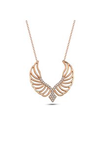 dKeniz Anh&auml;nger mit Kette 925/- Sterling Silber ros&eacute;vergoldet Modern Design Silberkette