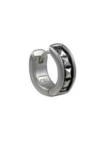 CAI Single-Ohrring Silber 925 rhodiniert matt oxidiert