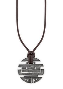 CAI Anh&auml;nger mit Kette 925/- Sterling Silber oxidiert M&uuml;nze
