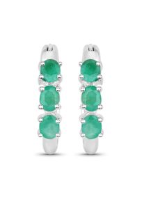 Vira Jewels Ohrringe Silber 925 rhodiniert mit 6 echten Smaragden