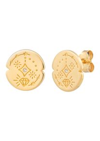 CAI Ohrstecker 925 Silber vergoldet Tattoo Motiv rund