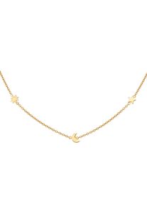 CAI Collier 925 Sterling Silber gelb vergoldet Sonne - Mond - Stern