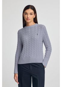 Pullover hellblau mit Rundhalskragen aus Wollgemisch mit gesticktem Rigby Go-Logo