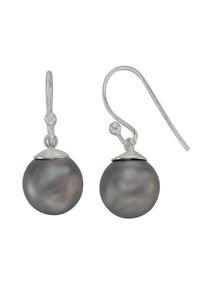 ZEEme Pearls Ohrringe Silber 925 mit 2 grauen Perlen 10mm