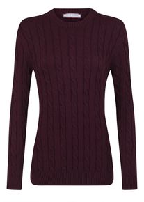 Pullover Kabelstrick-Pullover Mit V-Ausschnitt