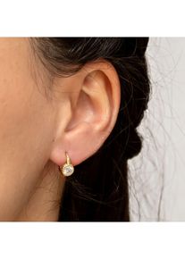 dKeniz Ohrringe Silber 925 vergoldet mit Zirkonia wei&szlig;