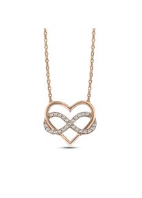 dKeniz Anh&auml;nger mit Kette 925/- Sterling Silber ros&eacute;vergoldet Infinity Herzkette