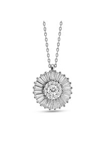dKeniz Anh&auml;nger mit Kette 925/- Sterling Silber rhodiniert Zirkonia Sun