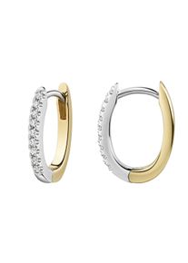 ZEEme Basic Klappcreolen 925/- Sterling Silber rhodiniert und vergoldet Zirkonia