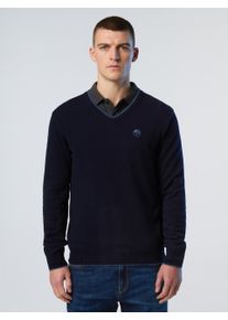 North Sails Pullover V-Ausschnitt mit gesticktem Logo