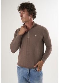 Pullover Strickpullover Mit Halbem Rei&szlig;verschluss