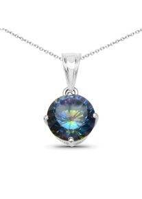 Vira Jewels Anh&auml;nger mit Kette 925-Sterling Silber rhodiniert Gl&auml;nzend Quartz blau