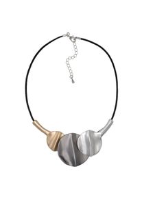 Steuer Modeschmuck Kette Metall dreifarbig matt