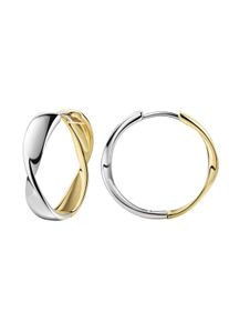 ZEEme Silber Klappcreolen 925/- Sterling Silber rhodiniert und vergoldet