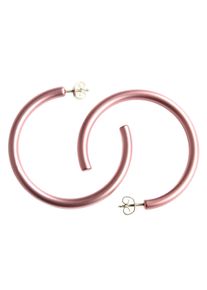 DeMarie Creolen Metall eloxiertes Aluminium Matt/Glanz Rosa