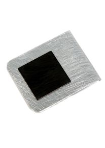 DeMarie Brosche Kragenklemme aus Aluminium geb&uuml;rstet + gewolkt