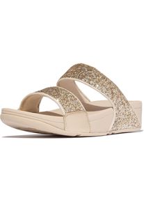 fitflop Lulu 2 Bar Glitter Polyurethan Damen Sandalen Platino/Silber