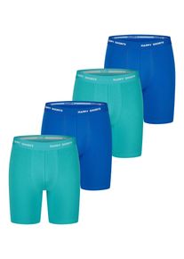 Happy Shorts Herren Retro Boxer Neon Long 4-Pack Retroshorts, Vintage Boxer,