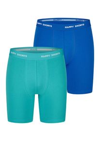 Happy Shorts Herren Retro Boxer Neon Long 2-Pack Retroshorts, Vintage Boxer,