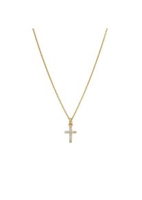 Lyomi Anh&auml;nger 585/- Gelbgold Kreuz 11 synth. Diam. 0,09ct.