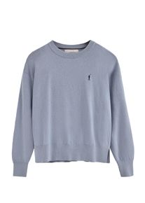 Pullover hellblau mit Rundhalskragen aus Wollgemisch mit gesticktem Rigby Go-Logo