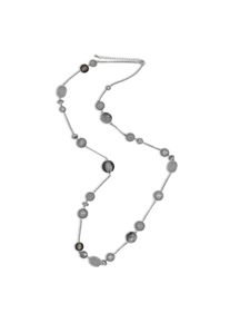 Steuer Modeschmuck Kette Lange Metall Kette mit Zierelementen rhodiumfarben