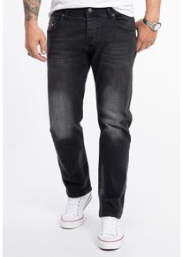 Rock Creek Jeans Straight Leg Schwarz