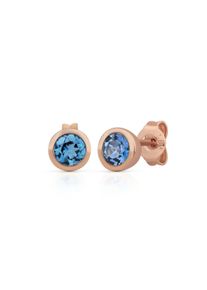 OROLINO Ohrringe Gold 585 ros&eacute; mit 2x Blautopas (beh.)