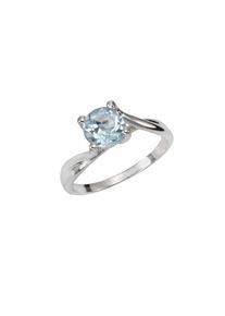 ZEEme Gemstones Ring Silber 925 rhodiniert mit Blautopas (beh.) 7mm