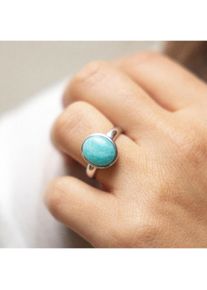 ZEEme Gemstones Ring Silber 925 rhodiniert mit echtem Amazonit