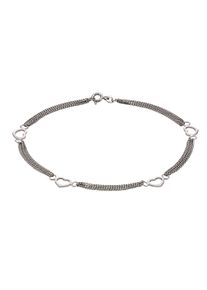 ZEEme Silber Fu&szlig;kette Silber 925 mit Herz-Motiv 25cm lang
