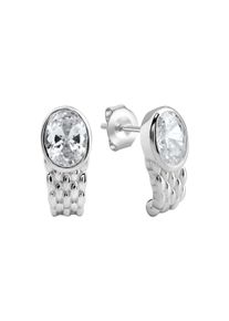 ZEEme Silber Ohrstecker 925/- Sterling Silber rhodiniert Zirkonia