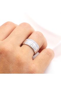 ZEEme Silber Ring Silber 925 rhodiniert mit wei&szlig;en Zirkonia-Steinen