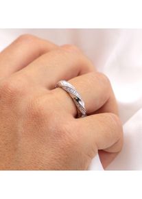 ZEEme Silber Ring Silber 925 rhodiniert mit Zirkonia wei&szlig;