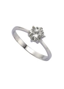 ZEEme Silber Ring Silber 925 rhodiniert mit wei&szlig;em Zirkonia-Stein
