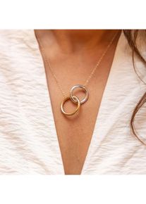 Celesta Silber Halskette 925 Sterling Silber zweifarbig