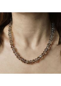 Steuer Modeschmuck Collierkette Halskette aus Glas, cognacfarben