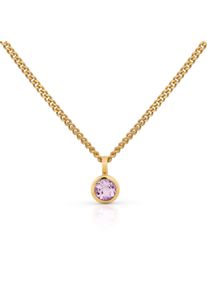 OROLINO Halskette Gold 585 mit pinkem Amethyst 5mm