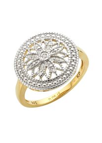 Diamonds by Ellen K. Ring Silber 925 vergoldet mit 5x Diamant zus. 0,05ct.