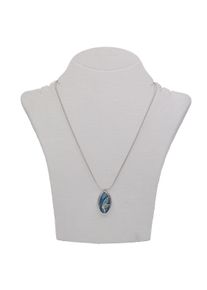 Steuer Modeschmuck Kette Halskette, silberfarben, mit Anh&auml;nger Libelle